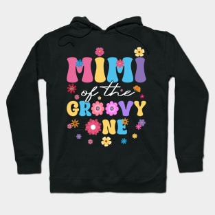 Retro Mimi of the Groovy One Matching Family Birthday Party Hoodie